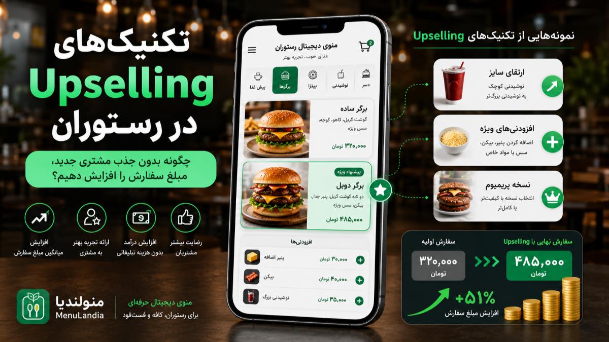 تکنیکهای Upselling در رستوران؛ چگونه مبلغ سفارش مشتری را افزایش دهیم؟